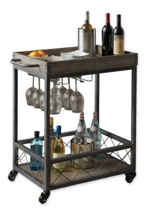 Carrito Bar Moderno Madera/metal Gris