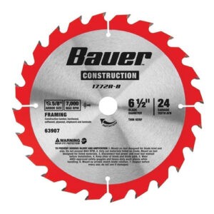 Disco De Carburo Bauer 6 1/2 X 24 Dientes Corte Madera*